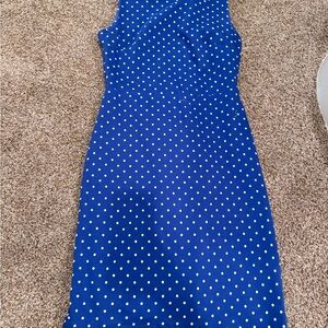 Elegant Blue Polka Dot Dress